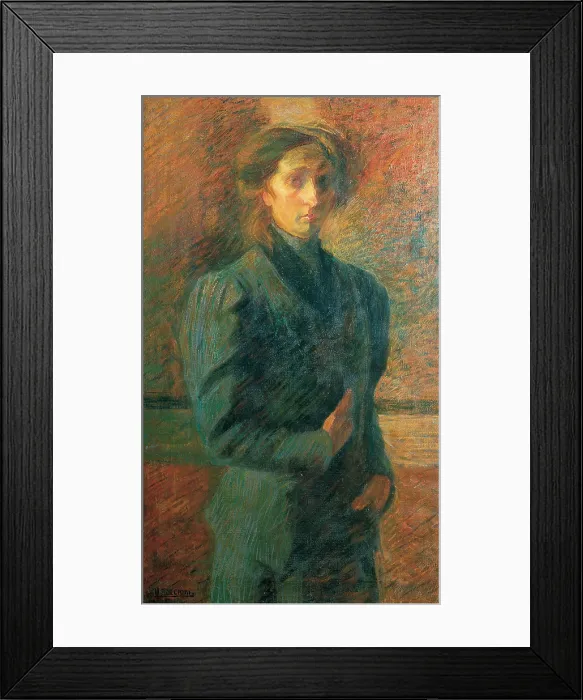 Framed Print : Boccioni Umberto, Portrait of a Woman, 1908 - 1909, 20th Century, oil on canvas, Italy, Lazio, Rome