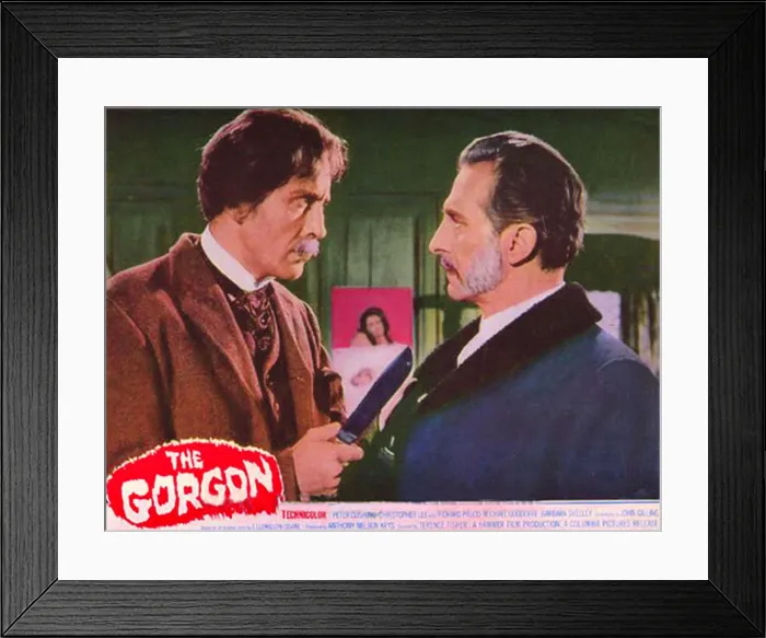 Framed Print : THE GORGON, from left: Christopher Lee, Peter Cushing, 1964 Framed Print : THE GORGON, from left: Christopher Lee, Peter Cushing, 1964