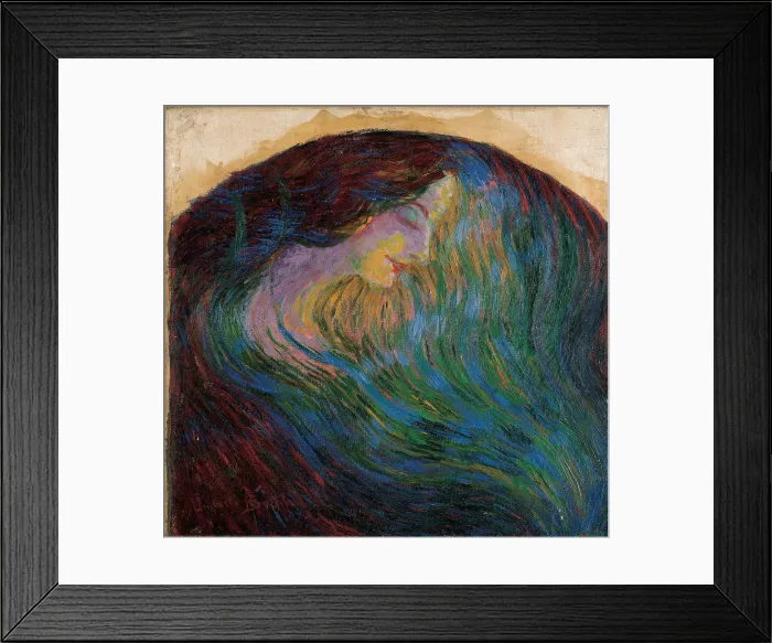 Framed Print : Boccioni Umberto, Woman's Head, 1909 - 1910, 20th Century, oil on canvas, Italy, Lombardy, Milan
