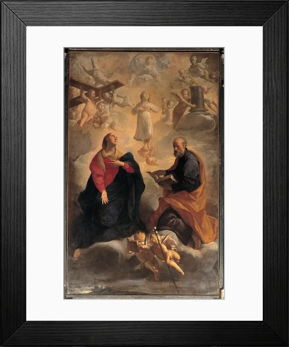 Framed Print : Crespi Giuseppe Maria know as Spagnuolo (or Spagnolo), The Holy Family, 1688, 17th Century, oil on canvas, Italy, Veneto, Bergantino, Rovigo, San Giorgio parish church