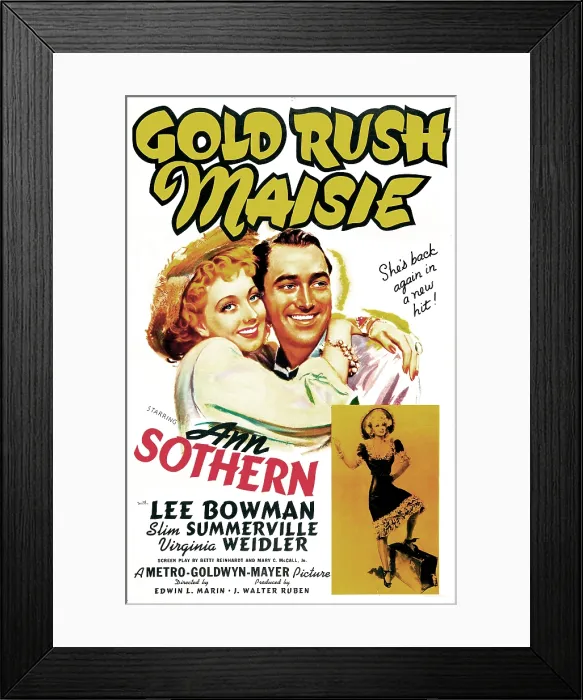 Framed Print : GOLD RUSH MAISIE, US poster, Ann Sothern, Lee Bowman, 1940 Framed Print : GOLD RUSH MAISIE, US poster, Ann Sothern, Lee Bowman, 1940