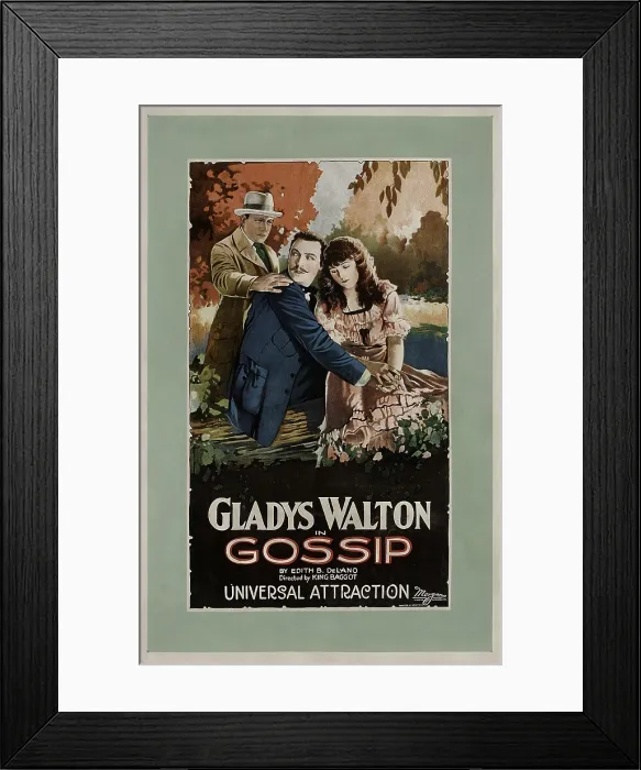 Framed Print : GOSSIP, from left: Ramsey Wallace, Albert Prisco, Gladys Walton, 1923 Framed Print : GOSSIP, from left: Ramsey Wallace, Albert Prisco, Gladys Walton, 1923