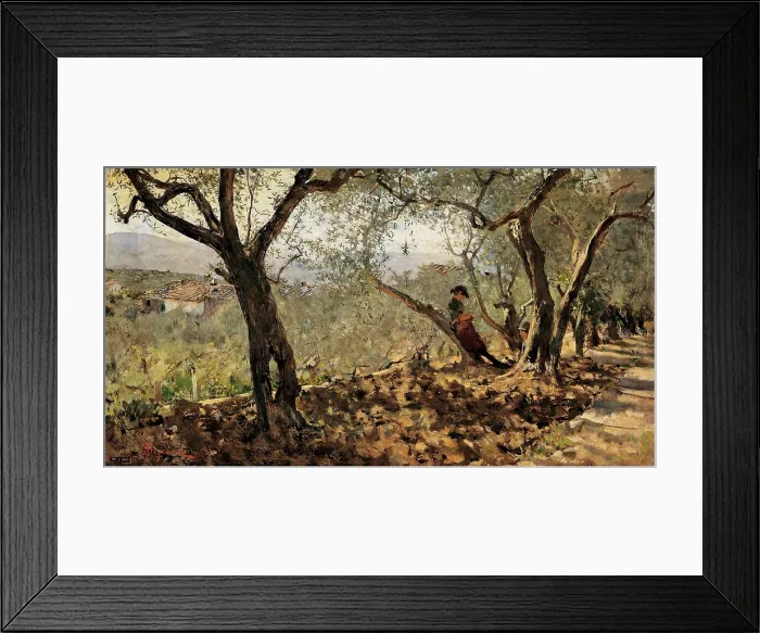 Framed Print : Signorini Telemaco, Among the Olive Trees, Settignano, 1881, 19th Century, oil, Italy, Tuscany, Montecatini Terme, Pistoia Framed Print : Signorini Telemaco, Among the Olive Trees, Settignano, 1881, 19th Century, oil, Italy, Tuscany, Montecatini Terme, Pistoia