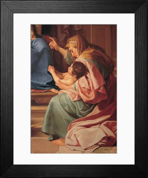 Framed Print : Batoni Pompeo Girolamo, Madonna and Child with the Sts Joseph, Zechariah, Elizabeth and the young John, 18th Century, oil on rounded canvas, Italy, Lombardy, Milan Framed Print : Batoni Pompeo Girolamo, Madonna and Child with the Sts Joseph, Zechariah, Elizabeth and the young John, 18th Century, oil on rounded canvas, Italy, Lombardy, Milan