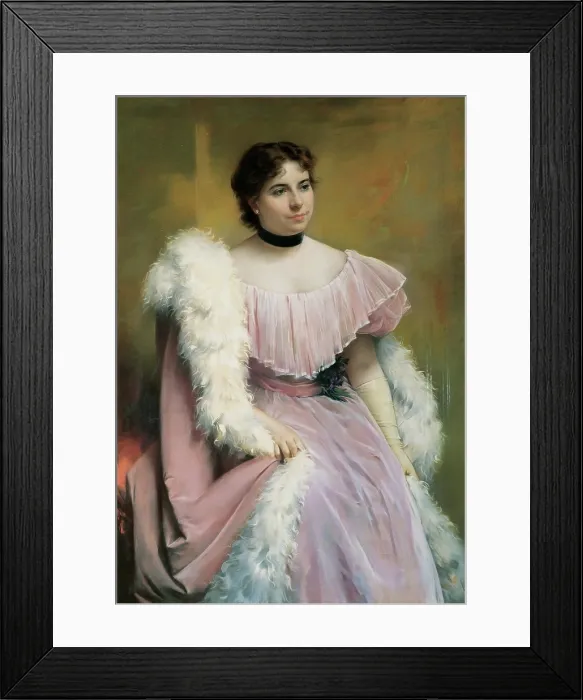 Framed Print : De Nittis Giuseppe, Portrait of a Lady, 1878, 19th Century, pastel on canvas, Italy, Campania, Benevento