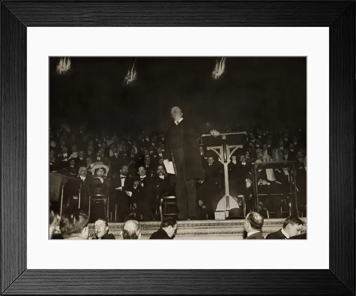 Framed Print : Theodore Roosevelt speaking at Carnegie Hall, March 20, 1912. He spoke on the topic of The Right of the People to Rule Framed Print : Theodore Roosevelt speaking at Carnegie Hall, March 20, 1912. He spoke on the topic of The Right of the People to Rule