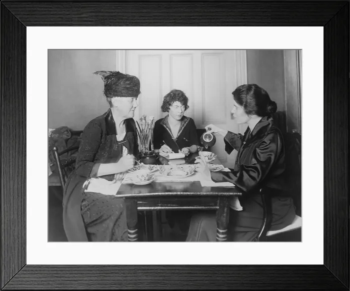 Framed Print : Three feminists activists in conference Framed Print : Three feminists activists in conference