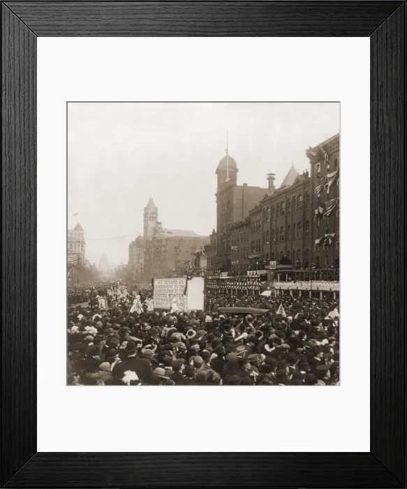 Framed Print : Disorderly crowd at the Suffragette parade in Washington, D.C. the day before Woodrow Wilson's first inauguration Framed Print : Disorderly crowd at the Suffragette parade in Washington, D.C. the day before Woodrow Wilson's first inauguration