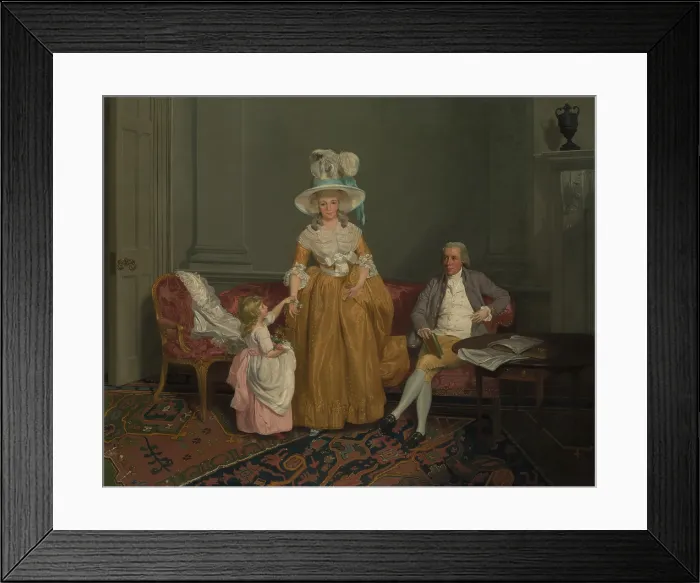 Framed Print : THE SAITHWAITE FAMILY, by Francis Wheatley, 1785, British painting, oil on canvas. Portrait of a couple and their daughter, identified as the Saithwaite family Framed Print : THE SAITHWAITE FAMILY, by Francis Wheatley, 1785, British painting, oil on canvas. Portrait of a couple and their daughter, identified as the Saithwaite family