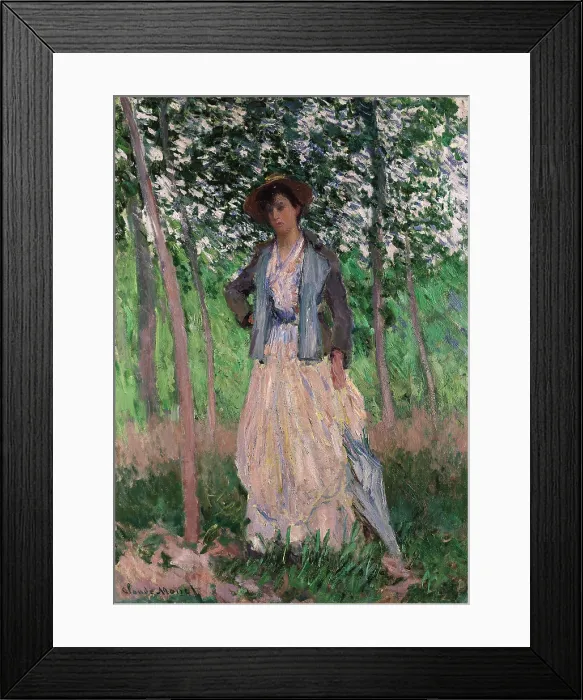 Framed Print : The Stroller (Suzanne Hoschede) by Claude Monet, 1887, French impressionist painting, oil on canvas Framed Print : The Stroller (Suzanne Hoschede) by Claude Monet, 1887, French impressionist painting, oil on canvas