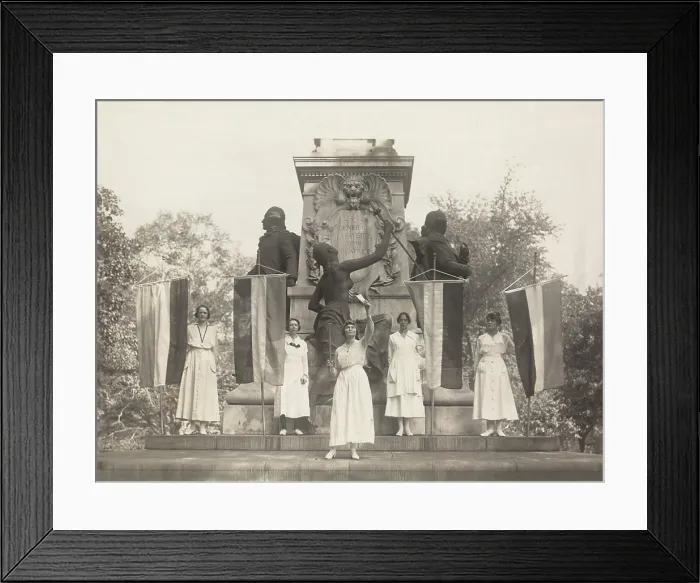 Framed Print : National Woman's Party suffrage protestor, Jessie Benton MacKaye, burns a speech by President Wilson at Lafayette Statue in Washington, D.C. September 16, 1918 Framed Print : National Woman's Party suffrage protestor, Jessie Benton MacKaye, burns a speech by President Wilson at Lafayette Statue in Washington, D.C. September 16, 1918