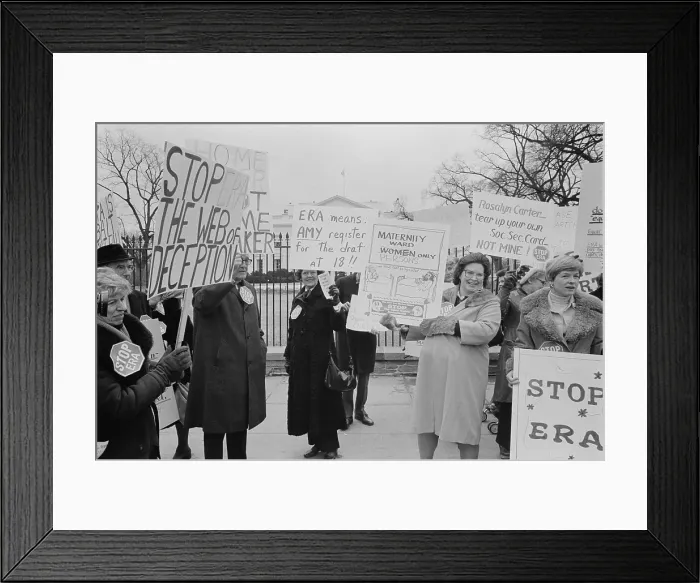 Framed Print : Women demonstrating against the Federal Equal Rights Amendment outside the White House. Feb. 4, 1977