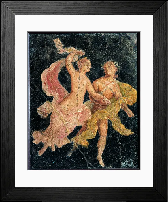 Framed Print : Couple in Flight, by unknown artist, 10-37, 1st Century A.D. ripped fresco, 40 x 41 cm - Italy, Campania, Naples, National Archaeological Museum, Room LXXVII, inv. 9136 Framed Print : Couple in Flight, by unknown artist, 10-37, 1st Century A.D. ripped fresco, 40 x 41 cm - Italy, Campania, Naples, National Archaeological Museum, Room LXXVII, inv. 9136