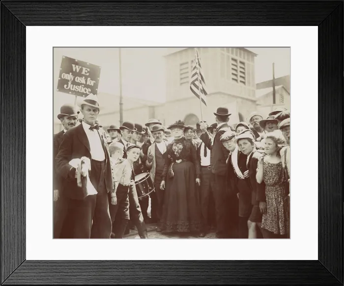 Framed Print : Mary Harris Mother Jones with striking textile workers in Philadelphia, July 23, 1903 Framed Print : Mary Harris Mother Jones with striking textile workers in Philadelphia, July 23, 1903