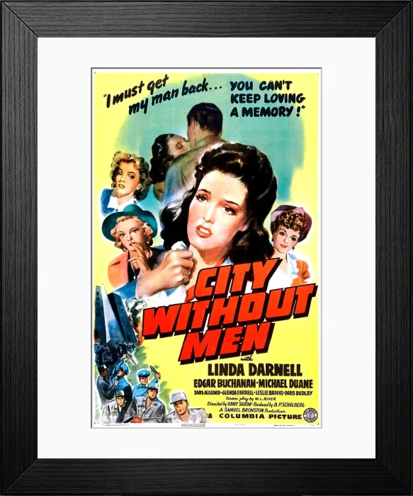 Framed Print : CITY WITHOUT MEN, US poster, Linda Darnell, 1943 Framed Print : CITY WITHOUT MEN, US poster, Linda Darnell, 1943