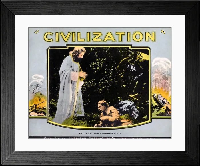 Framed Print : CIVILIZATION, left: George Fisher on lobbycard, 1916 Framed Print : CIVILIZATION, left: George Fisher on lobbycard, 1916