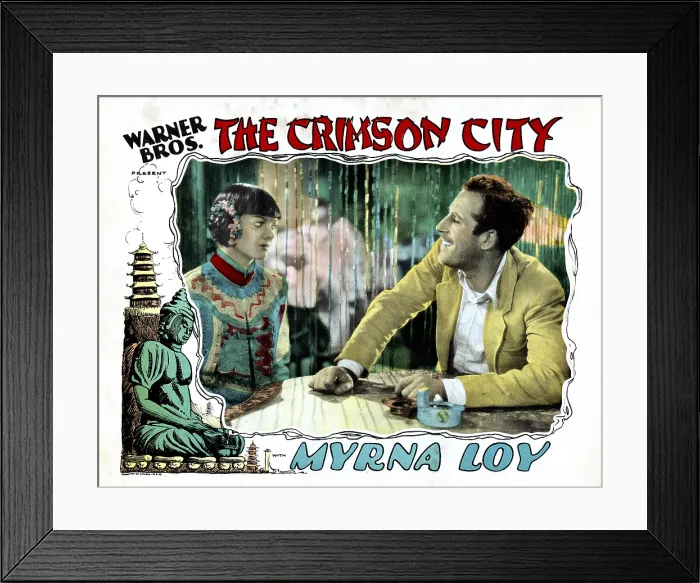 Framed Print : THE CRIMSON CITY, from left, Myrna Loy, John Miljan, 1928