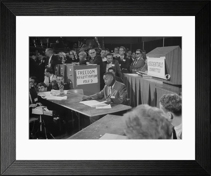 Framed Print : Aaron Henry, Chair of the Mississippi Freedom Democratic Party Delegation to Democratic Convention. Aug