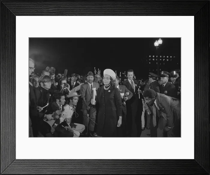 Framed Print : Coretta Scott King at the Moratorium to End the War in Vietnam War, Oct. 15, 1969. Holding a candle, the widow of Martin Luther King, Jr. lead the night march to the White House