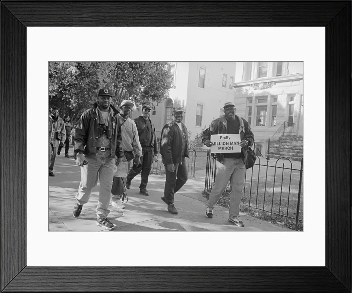 Framed Print : African American men walking on Capitol Hill, during the Million Man March in Washington, D.C. Oct. 16, 1995