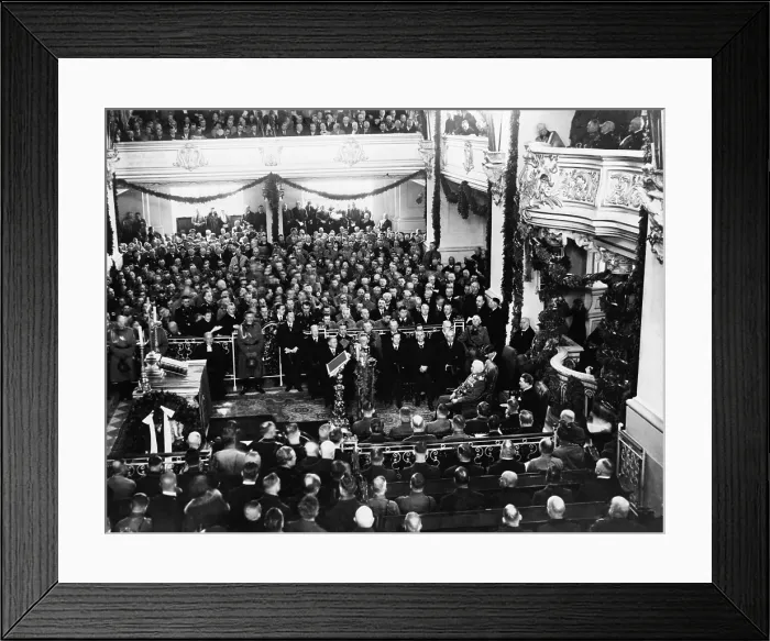Framed Print : Paul von Hindenburg, Adolf Hitler, and Hermann Goering (lower right), March 21, 1933. They were in the Garrison Church in Potsdam for ceremonies opening the Reichstag session Framed Print : Paul von Hindenburg, Adolf Hitler, and Hermann Goering (lower right), March 21, 1933. They were in the Garrison Church in Potsdam for ceremonies opening the Reichstag session