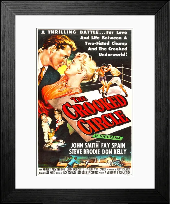Framed Print : THE CROOKED CIRCLE, US poster, top from left: John Smith, Fay Spain, 1957