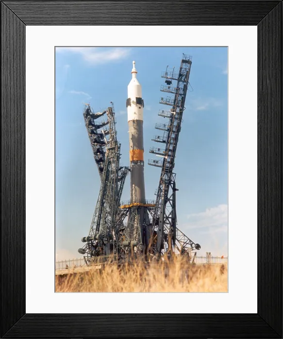 Framed Print : Soyuz spacecraft launch at the Russian Baikonur complex in Kazakhstan Framed Print : Soyuz spacecraft launch at the Russian Baikonur complex in Kazakhstan