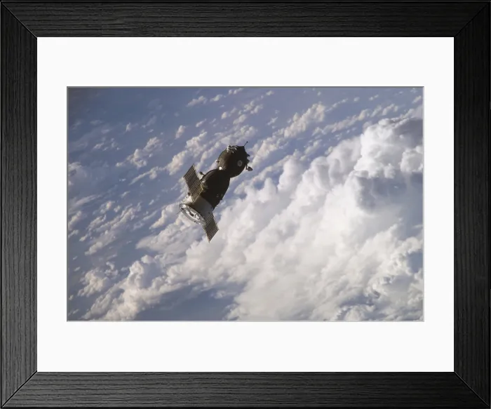 Framed Print : Soyuz 14 spacecraft approaches the International Space Station Framed Print : Soyuz 14 spacecraft approaches the International Space Station