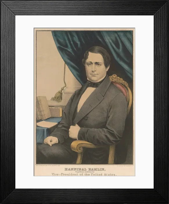Framed Print : Maine Senator Hannibal Hamlin was Vice President in Abraham Lincolns first Administration, 1861-65