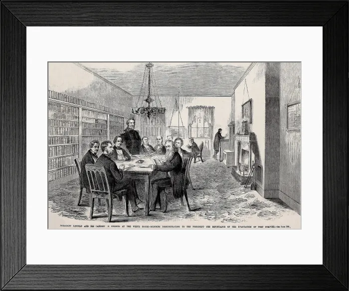 Framed Print : President Lincoln and his Cabinet meet the White House in March 1861 Framed Print : President Lincoln and his Cabinet meet the White House in March 1861
