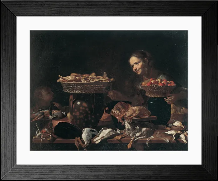 Framed Print : Artista figurinista, Baschenis Evaristo, Kitchen, 17th Century, oil on canvas, Italy, Lombardy, Milan, Brera Art Gallery Framed Print : Artista figurinista, Baschenis Evaristo, Kitchen, 17th Century, oil on canvas, Italy, Lombardy, Milan, Brera Art Gallery