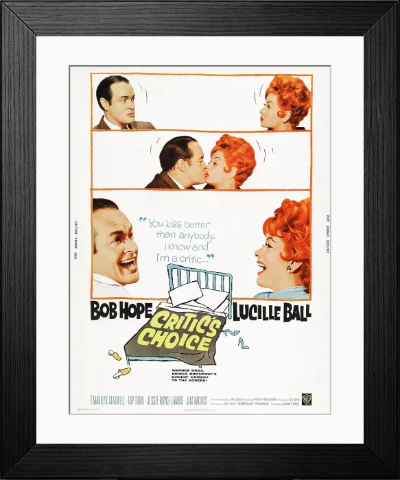 Framed Print : CRITIC'S CHOICE, US poster, from left: Bob Hope, Lucille Ball, 1963 Framed Print : CRITIC'S CHOICE, US poster, from left: Bob Hope, Lucille Ball, 1963