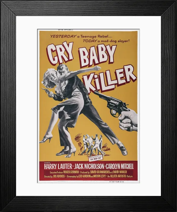Framed Print : CRY BABY KILLER, US poster, 1958