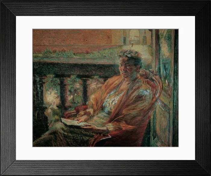 Framed Print : Boccioni Umberto, Portrait of Mrs Meta Quarck, 1910, 20th Century, oil on canvas, Italy, Veneto, Venice