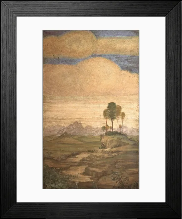 Framed Print : probably Luini Bernardino, Landscape, 16th Century, fresco, Italy, Lombardy, Milan, San Maurizio al Monastero Maggiore Church