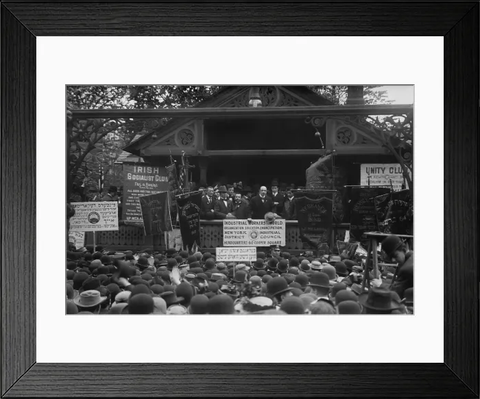 Framed Print : Alexander Berkman speaks in Union Square at a May Day Rally, May 1, 1908