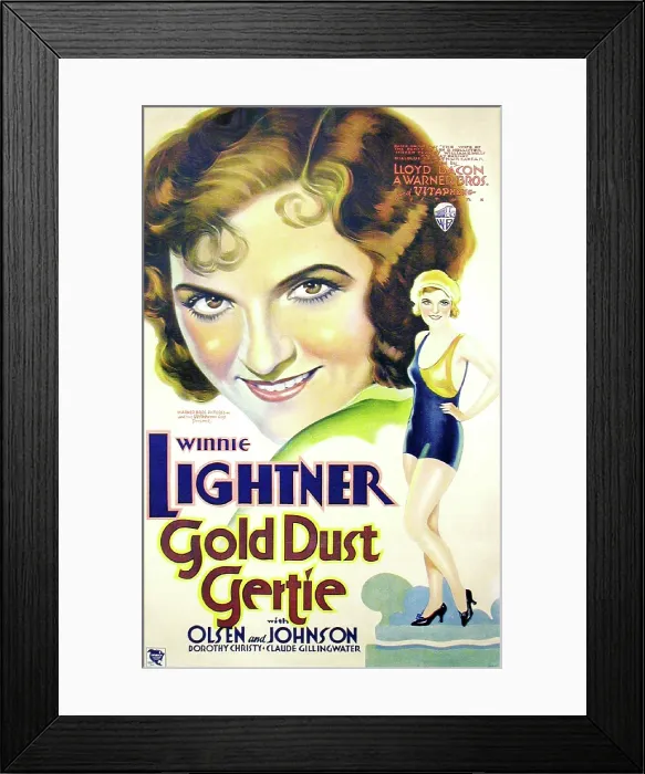 Framed Print : GOLD DUST GERTIE, Winnie Lightner (twice) on US poster art, 1931