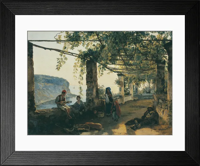 Framed Print : Terrace in Sorrento (Terrazza a Sorrento), by Sil'vestr Feodosievi edrin, 1826, 19th Century, oil on canvas - Whole artwork view Framed Print : Terrace in Sorrento (Terrazza a Sorrento), by Sil'vestr Feodosievi edrin, 1826, 19th Century, oil on canvas - Whole artwork view