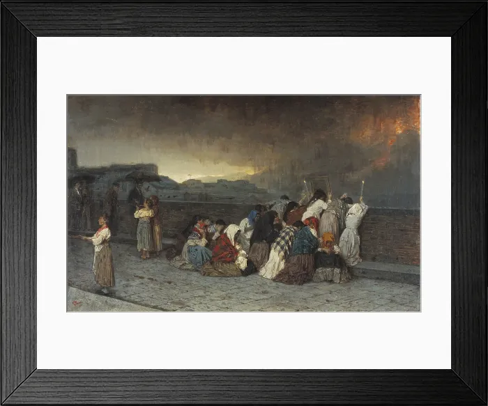 Framed Print : Rain of Ash from the Eruption of the Vesuvium (Pioggia di cenere per l'eruzione del Vesuvio), by Gioacchino Toma, 1872, 19th Century, 93 x 150 cm - Whole artwork view Framed Print : Rain of Ash from the Eruption of the Vesuvium (Pioggia di cenere per l'eruzione del Vesuvio), by Gioacchino Toma, 1872, 19th Century, 93 x 150 cm - Whole artwork view