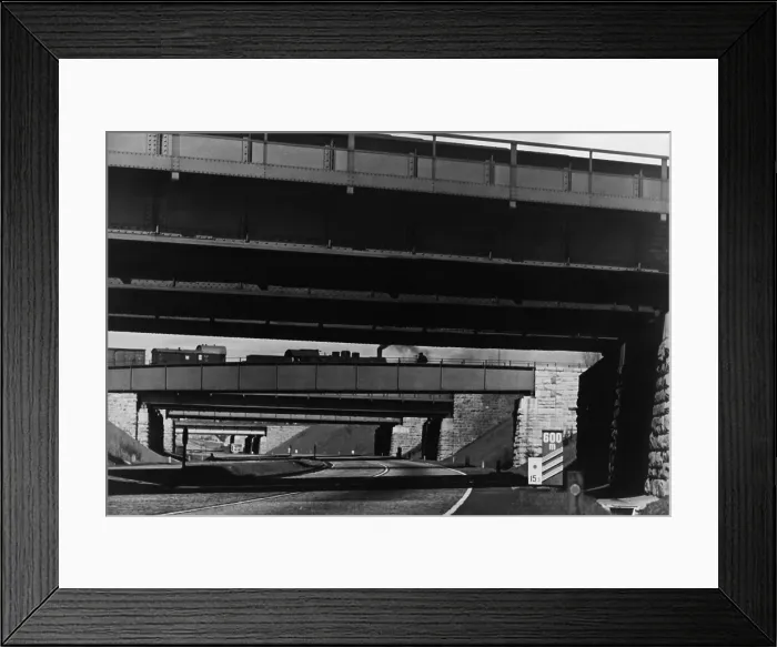 Framed Print : Train passing over one of a series of six bridges on the German Autobahn. Ca. 1938. LC-USZ62-128821 Framed Print : Train passing over one of a series of six bridges on the German Autobahn. Ca. 1938. LC-USZ62-128821