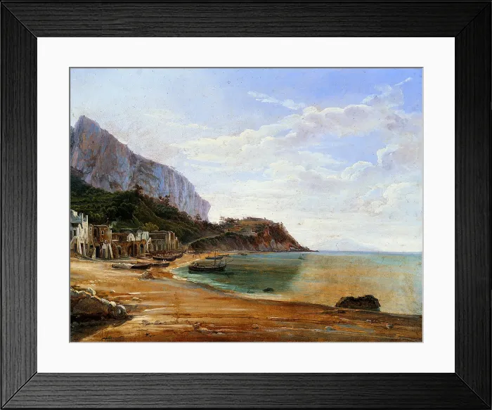 Framed Print : Marina Grande in Capri (Marina Grande a Capri), by Sil'vestr Feodosievi edrin, 1828, 19th Century, oil on canvas - Whole artwork view