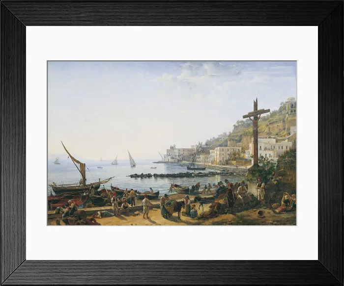 Framed Print : View of Mergellina (Veduta di Mergellina), by Sil'vestr Feodosievi edrin, 1826, 19th Century, oil on canvas - Whole artwork view Framed Print : View of Mergellina (Veduta di Mergellina), by Sil'vestr Feodosievi edrin, 1826, 19th Century, oil on canvas - Whole artwork view