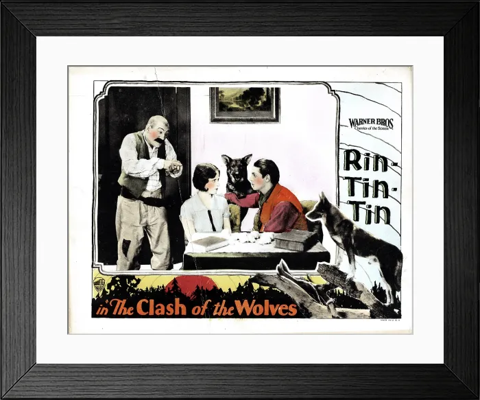 Framed Print : CLASH OF THE WOLVES, from left, Heinie Conklin, June Marlowe, Rin Tin Tin, Charles Farrell, 1925 Framed Print : CLASH OF THE WOLVES, from left, Heinie Conklin, June Marlowe, Rin Tin Tin, Charles Farrell, 1925