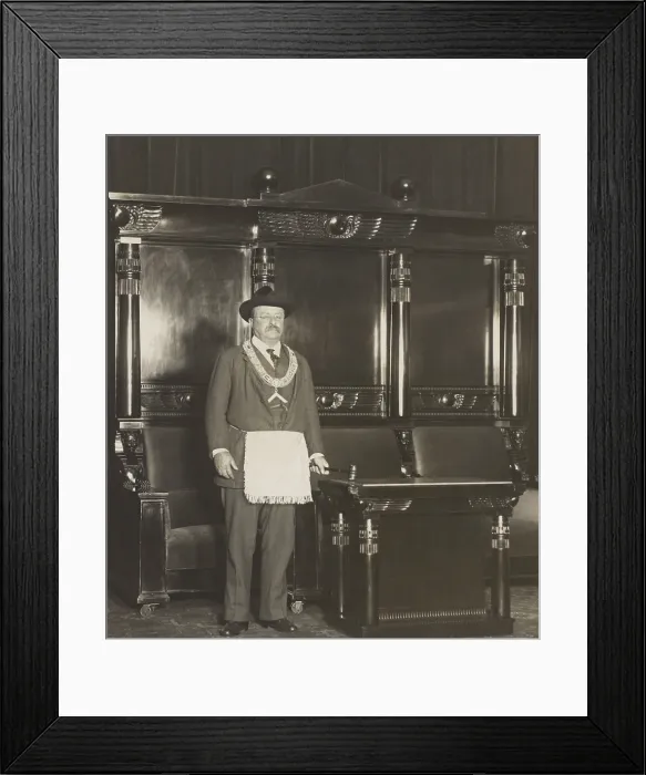 Framed Print : Theodore Roosevelt, the Master Mason, in a photo taken in Spokane, Washington, 1912