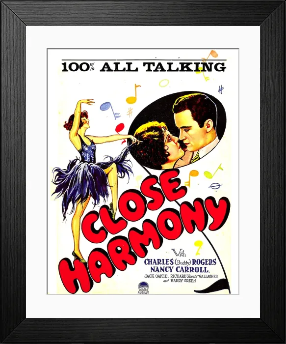 Framed Print : CLOSE HARMONY, inset from left: Nancy Carroll, Charles Buddy Rogers on window card, 1929