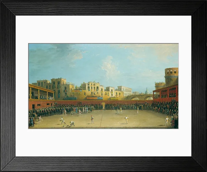 Framed Print : The Game of Palla a Bracciale (Il gioco della palla a bracciale), by Antonio Joli, 18th Century, oil on canvas - Whole artwork view Framed Print : The Game of Palla a Bracciale (Il gioco della palla a bracciale), by Antonio Joli, 18th Century, oil on canvas - Whole artwork view