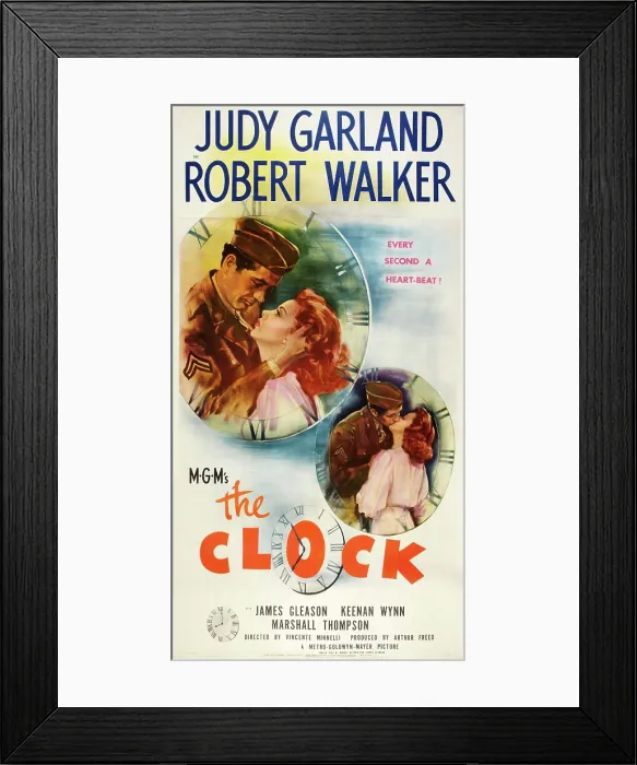 Framed Print : THE CLOCK, US poster art, from left: Judy Garland, Robert Walker, 1945 Framed Print : THE CLOCK, US poster art, from left: Judy Garland, Robert Walker, 1945
