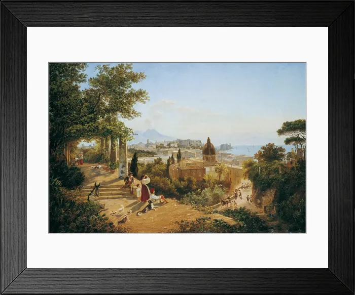 Framed Print : Naples seen from the Slopes of the Vomero (Napoli dalle pendici del Vomero), by Carl Wilhelm Goetzloff, 19th Century, oil on canvas - Whole artwork view Framed Print : Naples seen from the Slopes of the Vomero (Napoli dalle pendici del Vomero), by Carl Wilhelm Goetzloff, 19th Century, oil on canvas - Whole artwork view