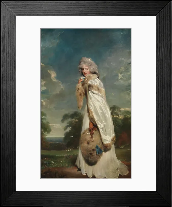 Framed Print : ELIZABETH FARREN, LATER COUNTESS OF DERBY, by Sir Thomas Lawrence, 1790, British oil painting. The Irish actress Elizabeth Farren made her successful London debut in 1777