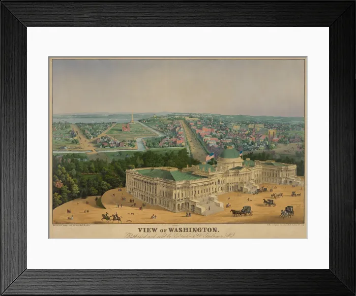 Framed Print : View of Washington DC. 1852 Framed Print : View of Washington DC. 1852